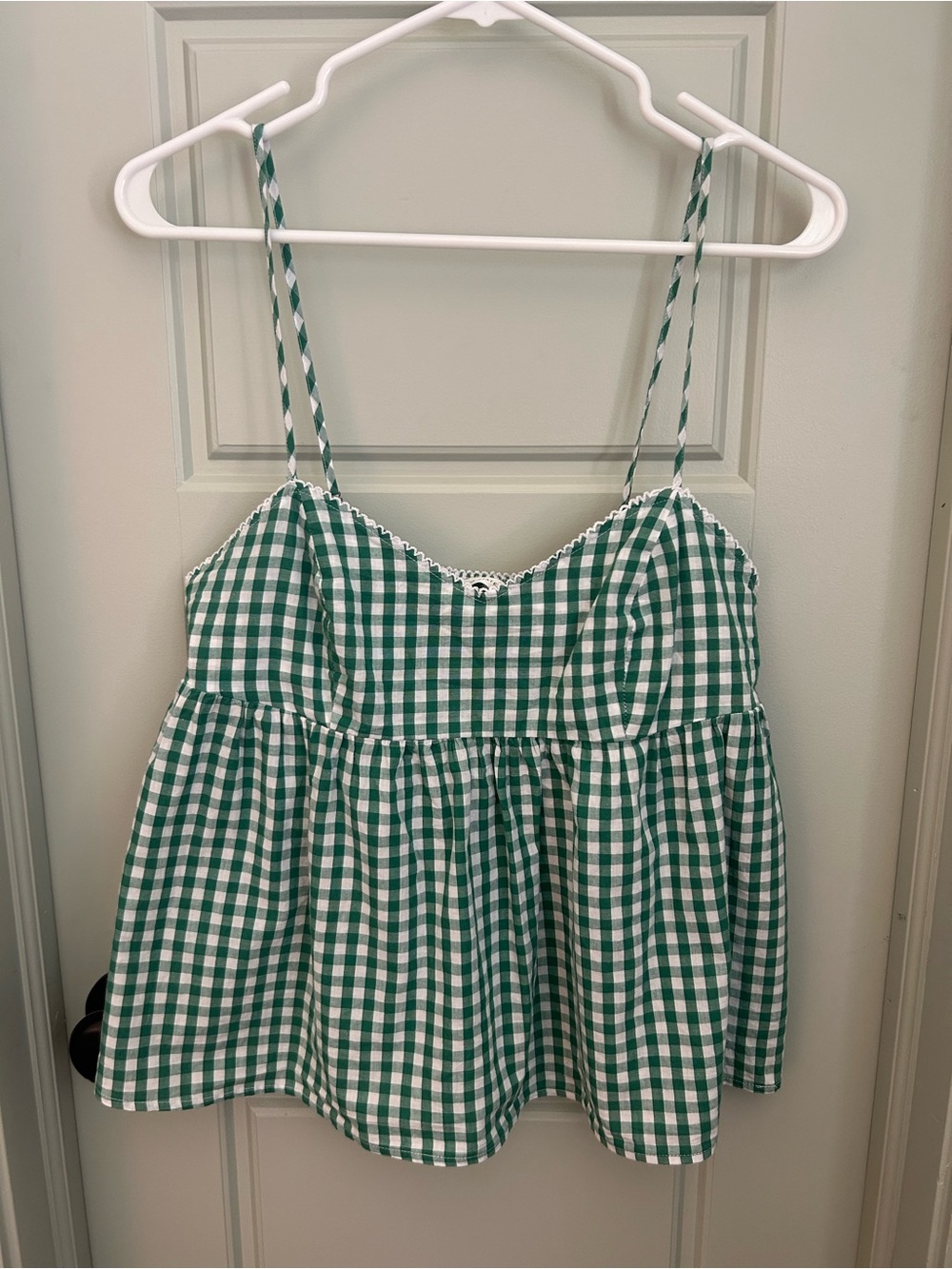 Altar'd State Green Gingham Spaghetti Strap Cami